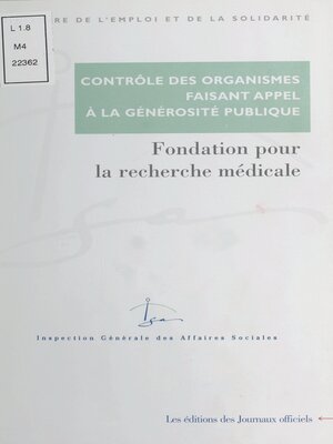 cover image of Contrôle des organismes faisant appel à la générosité publique